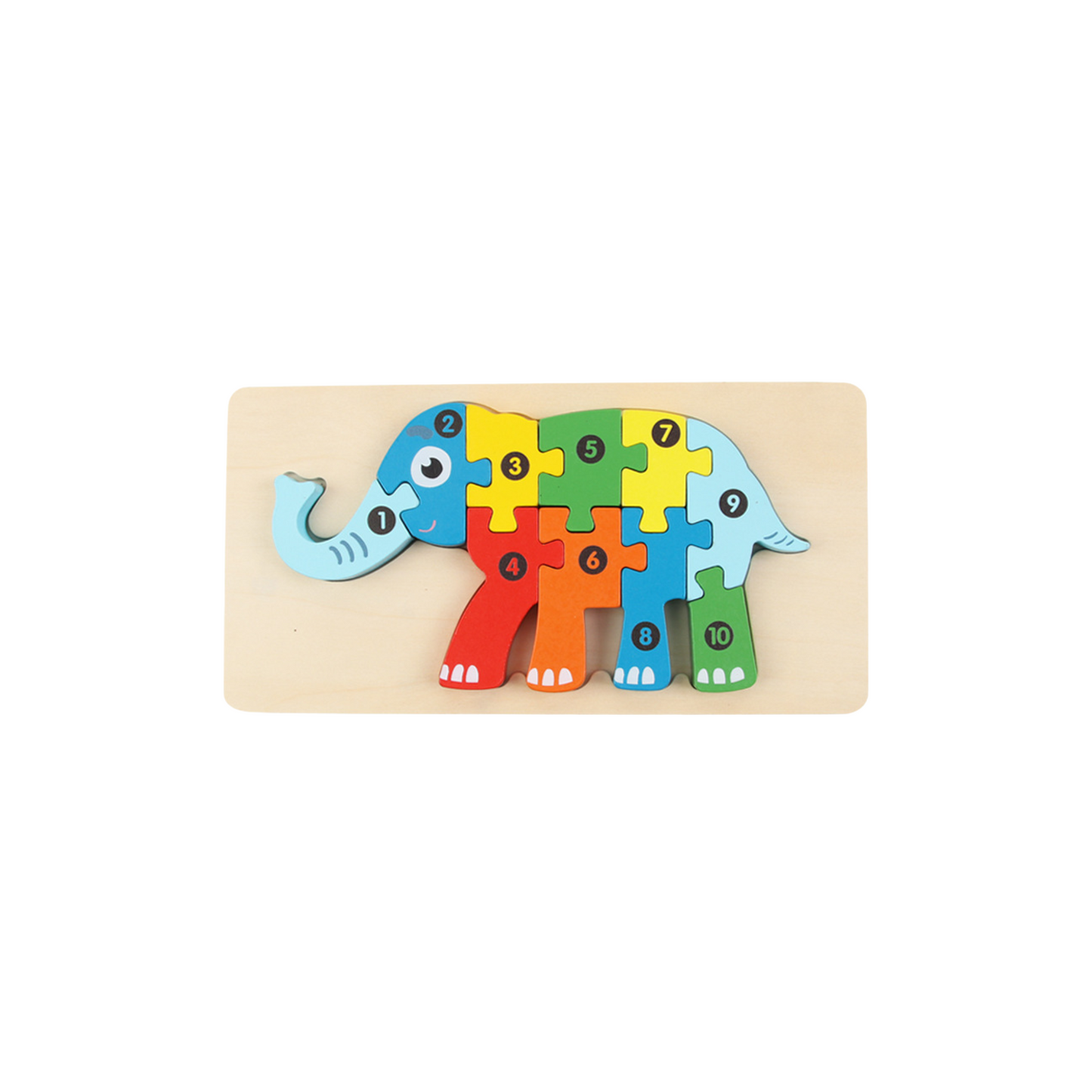 Wooden Animal Number Puzzle