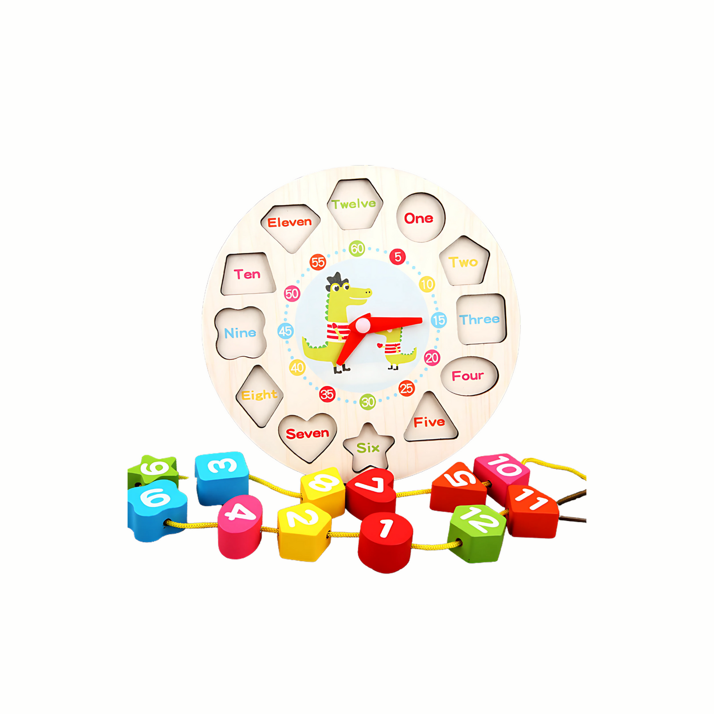 Wooden Shape Clock Puzzle
