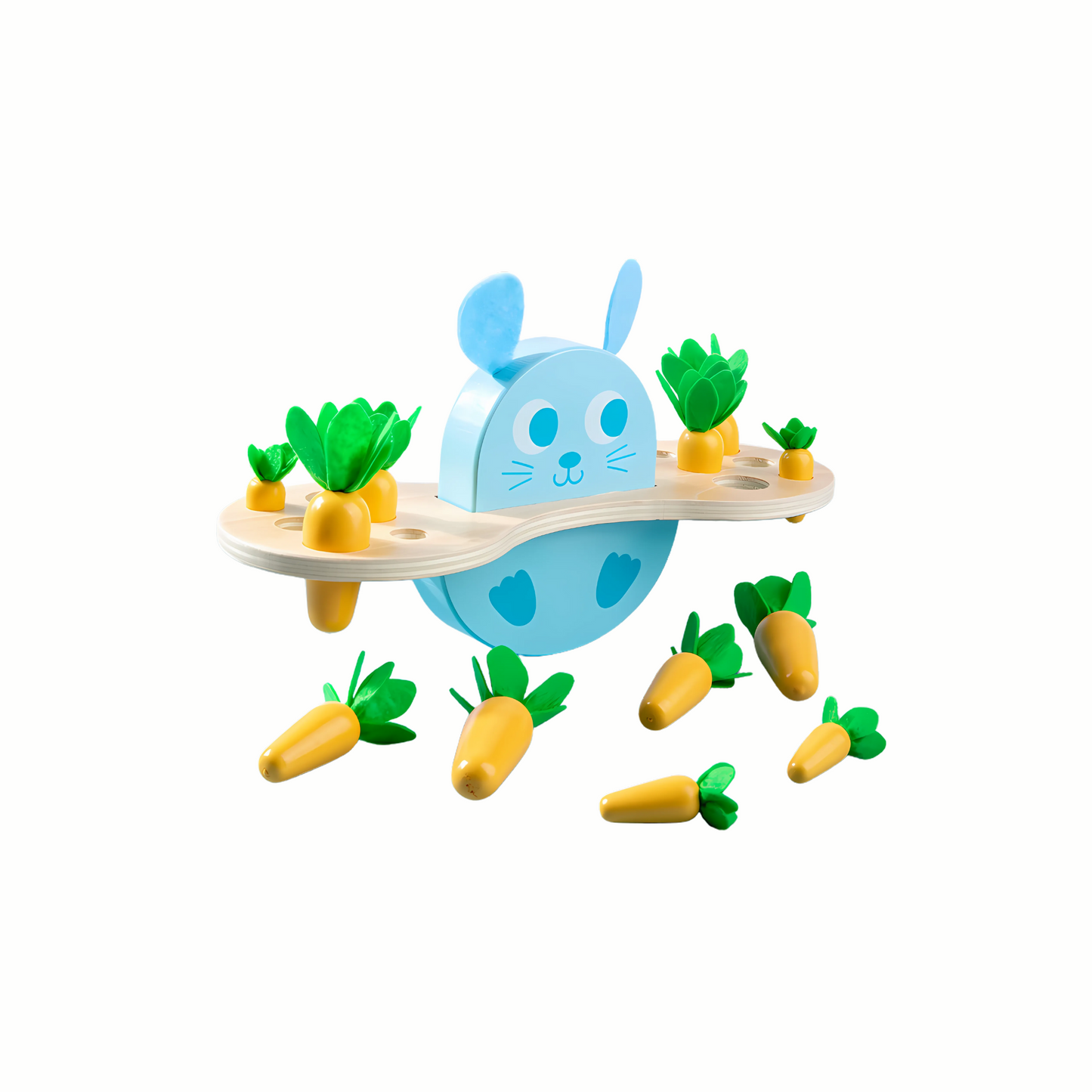 Wooden Bunny & Carrot Balancing Game