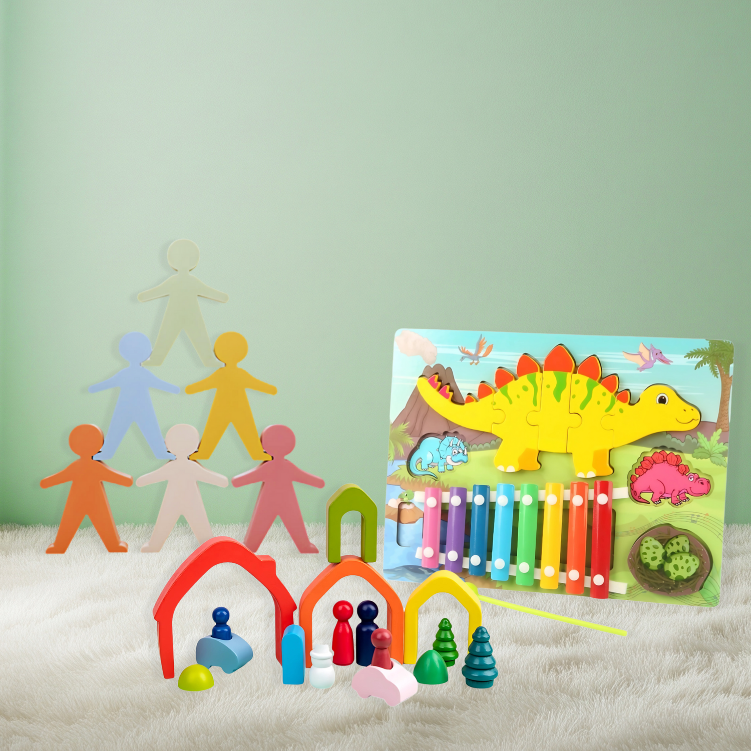 A colorful collection of engaging toddler toys, promoting sensory exploration and early developmental skills through play.