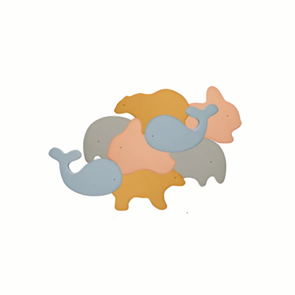 Wooden & Silicone Animal Stacking Toy