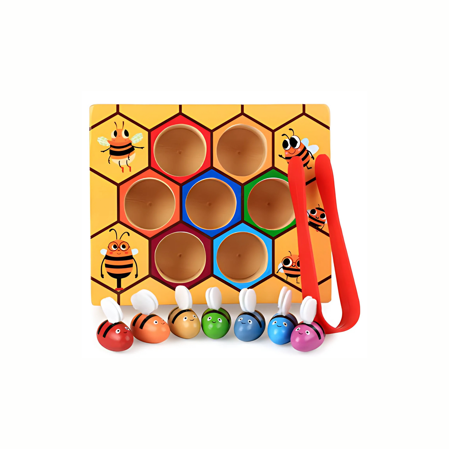 Wooden Bee to Hive Matching Game