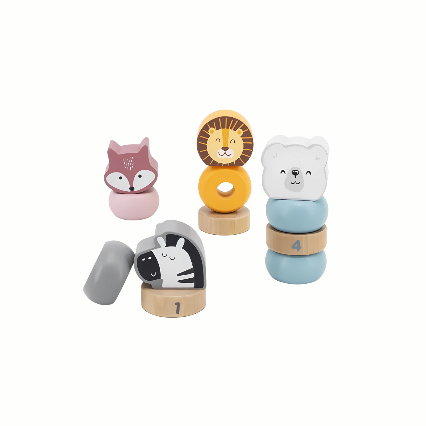 Wooden Animal Stacking Rings