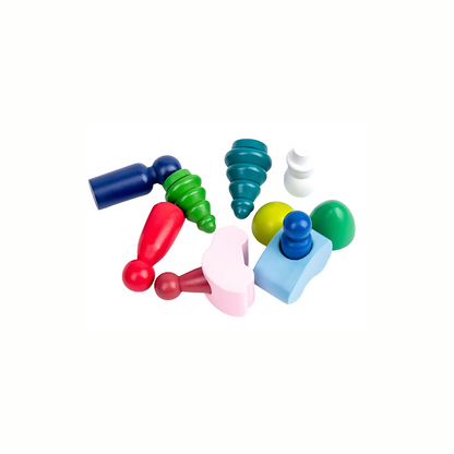 Wooden Rainbow Stacking House Set