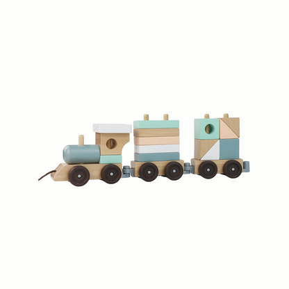 Wooden Pull-Along Stacking Train