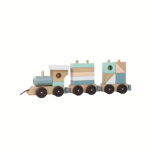 Wooden Pull-Along Stacking Train