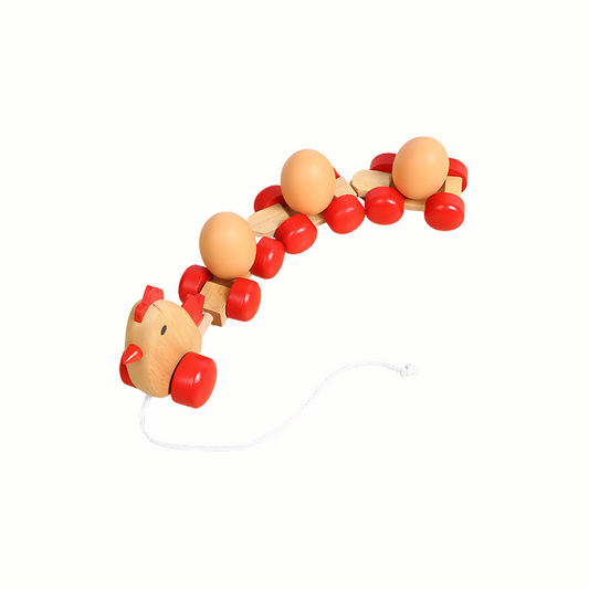 Wooden Pull-Along Chicken Train