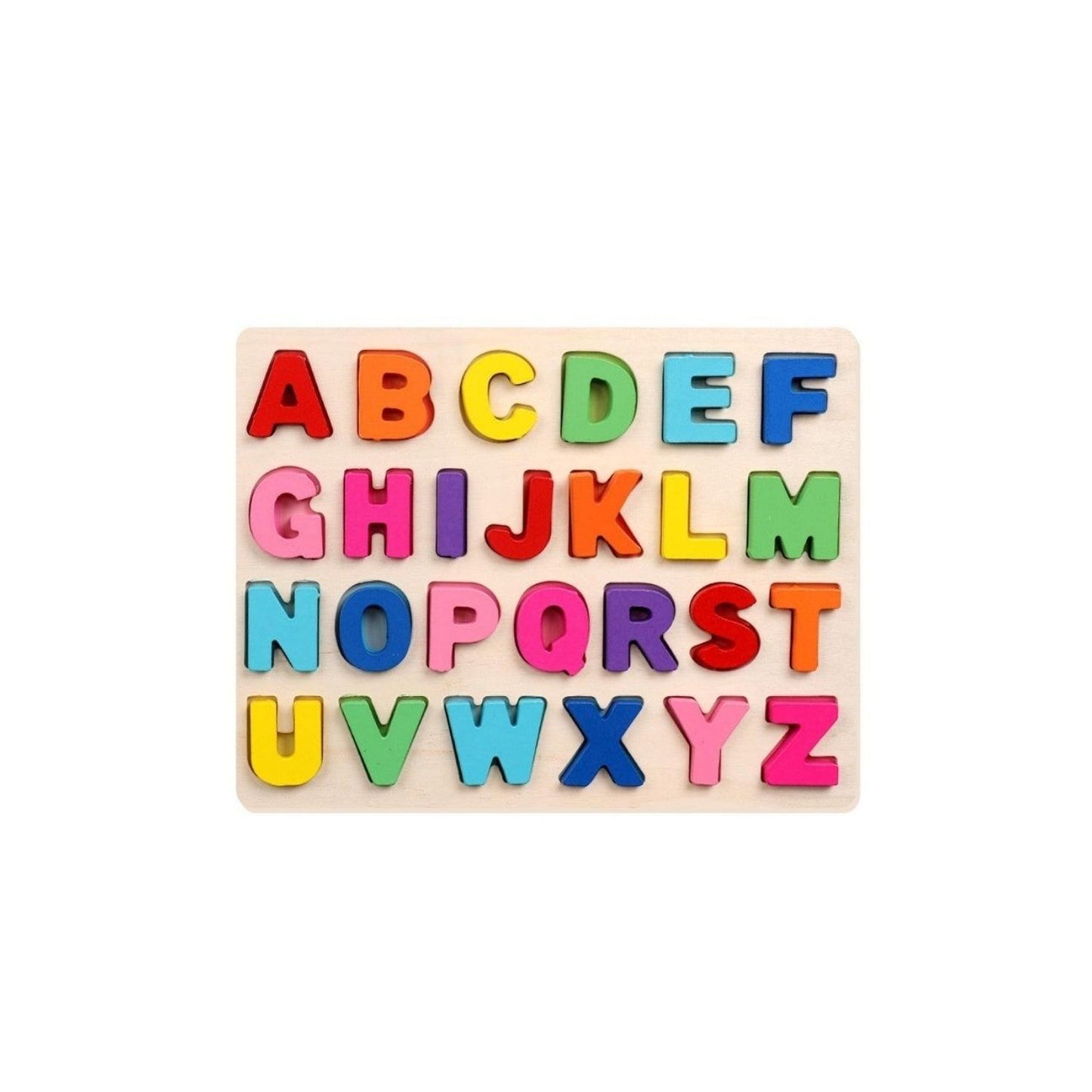 Wooden Shape Numbers Alphabet Learning Puzzle Toy