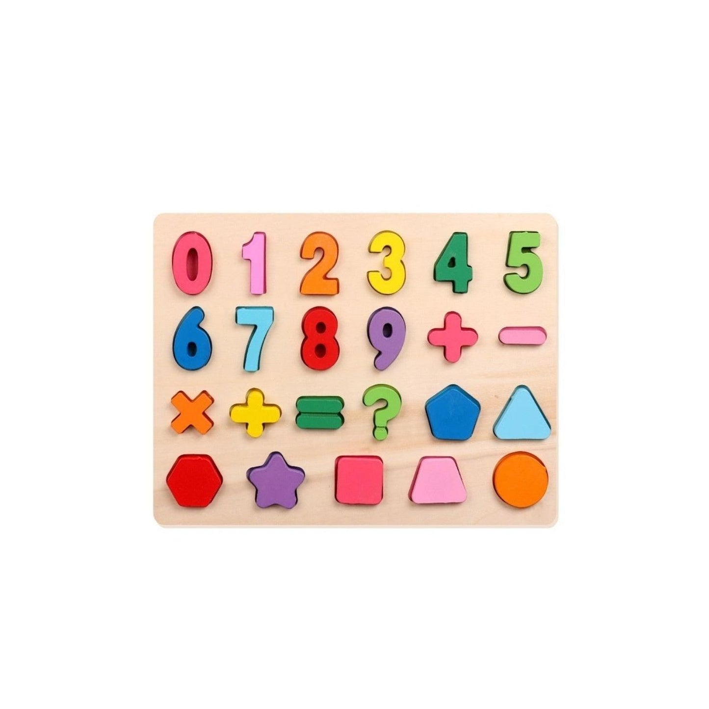 Wooden Shape Numbers Alphabet Learning Puzzle Toy