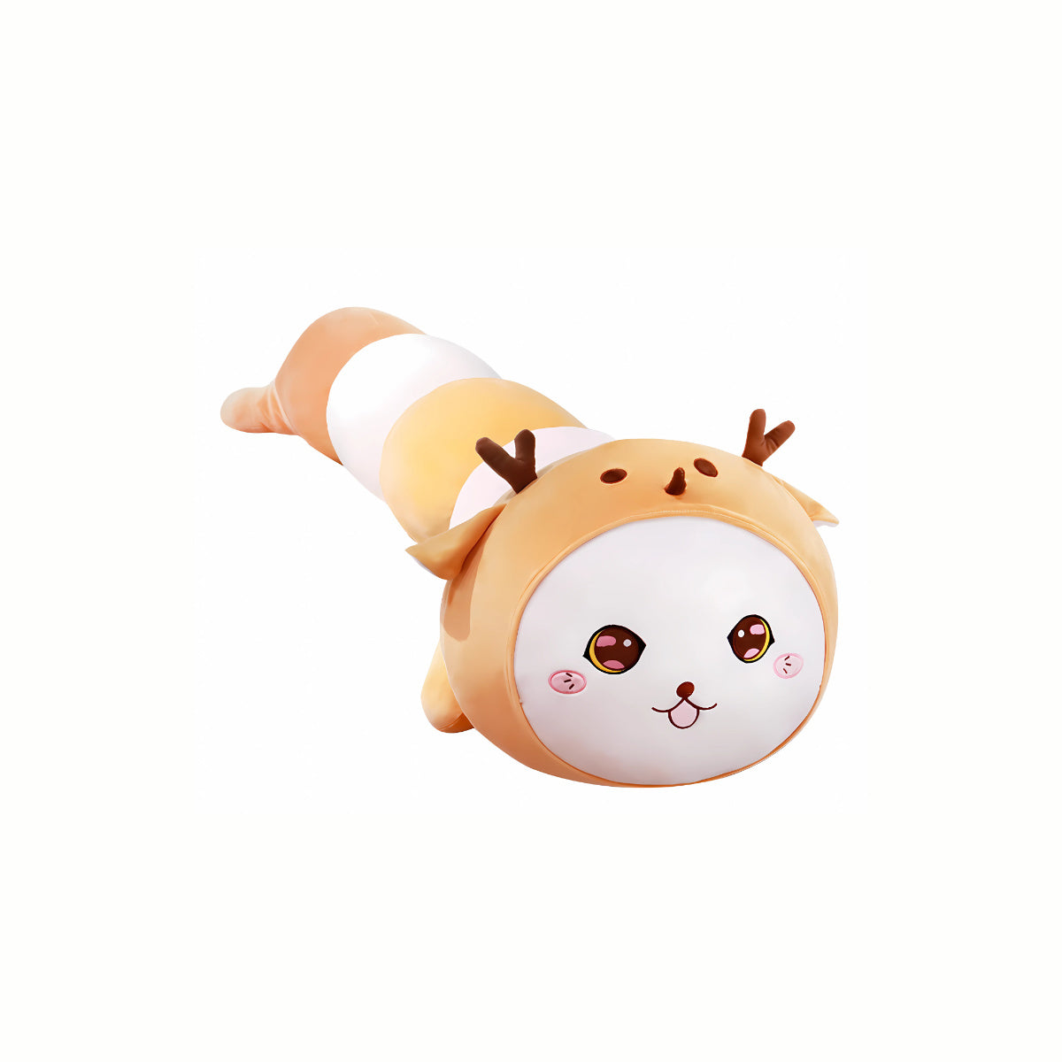 The Plush Charming Caterpillar stuffed animal toy viewed from a different angle, showcasing its full segmented form and inviting texture, perfect for cuddly pretend play.