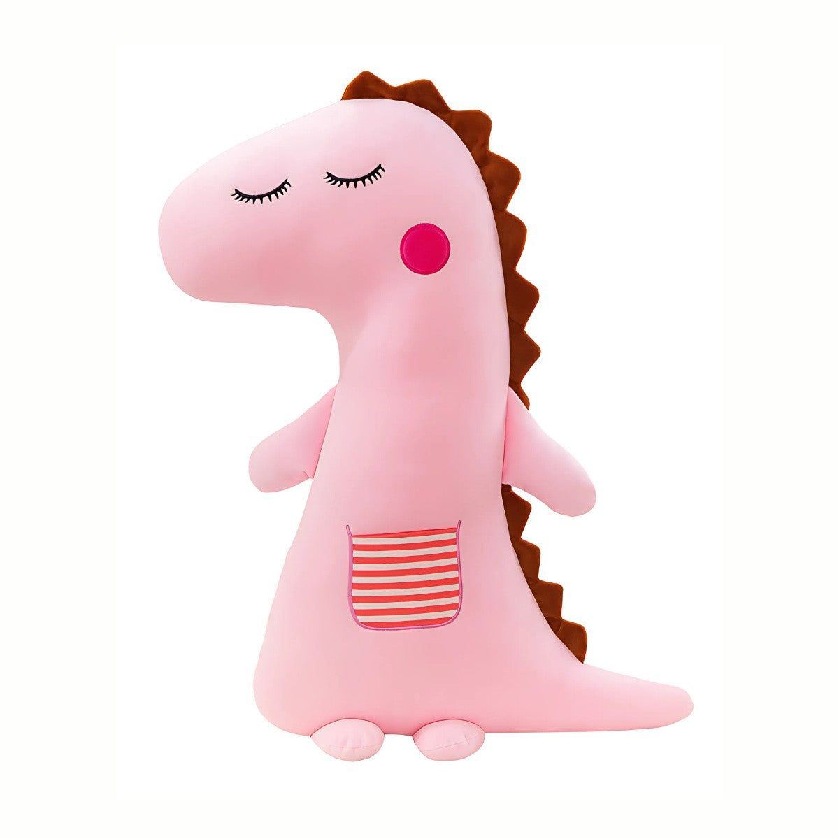 Pink Plush Cuddly Dinosaur stuffed animal toy 70cm giant size with a stitched pocket
