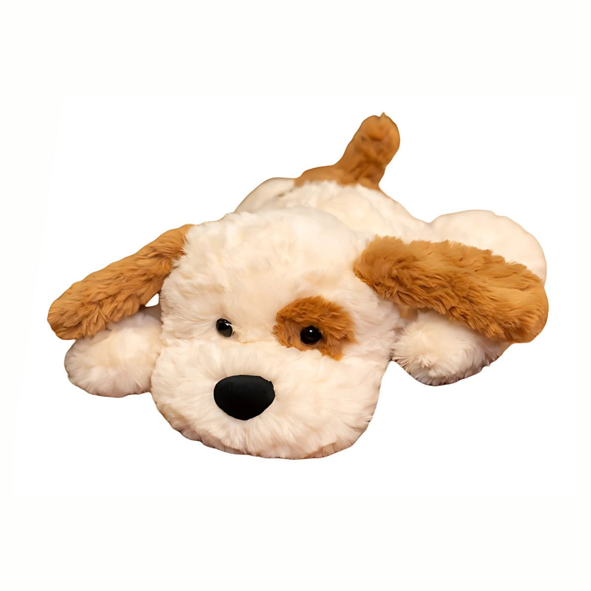 Brown and White Plush Cuddly Puppy Stuffed Animal 70cm with Cute Floppy Ears for Snuggling