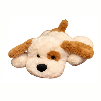 Brown and White Plush Cuddly Puppy Stuffed Animal 70cm with Cute Floppy Ears for Snuggling
