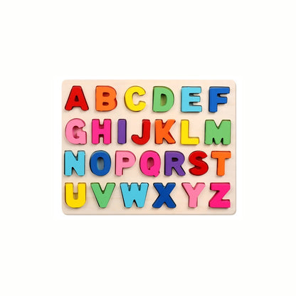Wooden ABC Puzzle with 26 brightly colored letter pieces, perfect for letter recognition and promoting early literacy