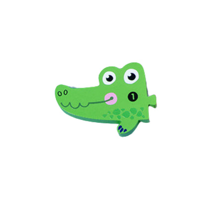 Close-up of the Alligator's head puzzle piece from the Wooden Animal Number Puzzle, highlighting the number '1' and the clear animal illustration.